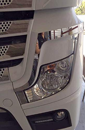 24/7Auto 2x Vorne Scheinwerfer Rahmen Rand Actros MP4 Lkw Spiegel Edelstahl Poliert Dekorationen