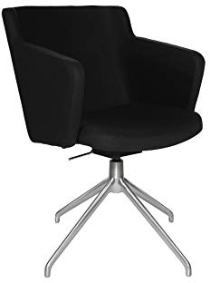 Topstar SFH 1.0 Speisezimmerstuhl, Esszimmerstuhl, Loungechair, mit Armlehnen, höhenverstellbar, Stoffbezug, schwarz