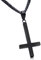 Adramata Umgedrehtes Kreuz Kette Herren Damen Edelstahl Kreuzkette Kreuz Anhänger mit 61cm Kette Halskette Damen Herren Umgedrehtes Kreuz Kette Schwarz