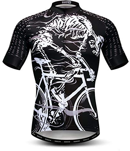JPOJPO Fahrradtrikot für Herren, Mountainbike-Trikot, Sommer, kurzärmelig, atmungsaktiv, schnell trocknend