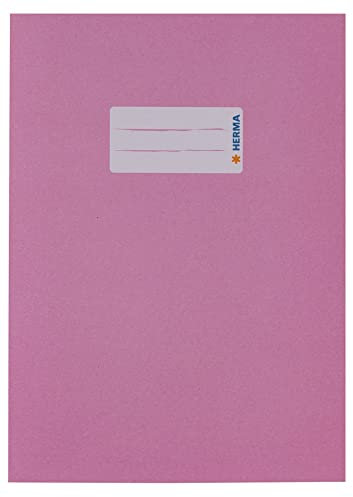 HERMA 7030 Heftumschlag A5 Papier Rosa, Hefthülle mit Beschriftungsfeld aus extrem kräftigen Papier & satten Farben, Heftschoner für Schulhefte, farbig