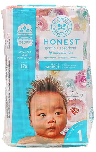 The Honest Company, Honest Windeln, Größe 1, 3,6–6,4 kg, Rosenblüte, 35 Windeln