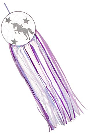 Amosfun Dream Catcher Wand Decor Einhorn Dreamcatcher Handgemachte Dreamcatcher Windspiele Auto Hinten Spiegel Anhänger für Wohnkultur Ornament Violet