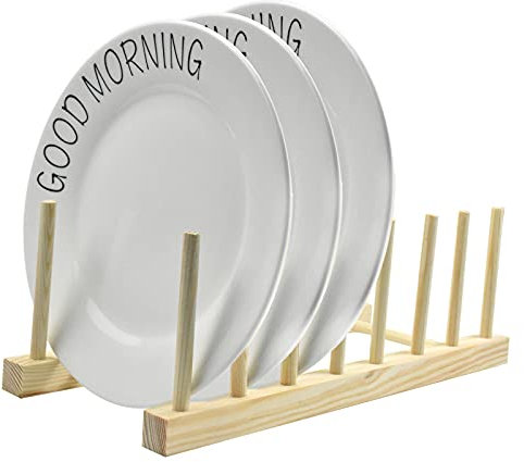 Abtropfgestell, Abtropfgestell Holz, Küche Tellerständer Holz, Bambus Abtropfgestell, Plate Holder,Abtropfgestell Teller Ständer, für Teller, Schüssel, Tassen, Topf Deckel, Schneidebrett, Buch