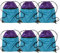 Sport Gym Bag Sack Cheerleading Cheerleader Kordelzug Rucksack 6 Pack Männer Frauen 210D Polyester erhältlich zum Wärmepressen, Violett / Blaugrün, middle, Klassisch