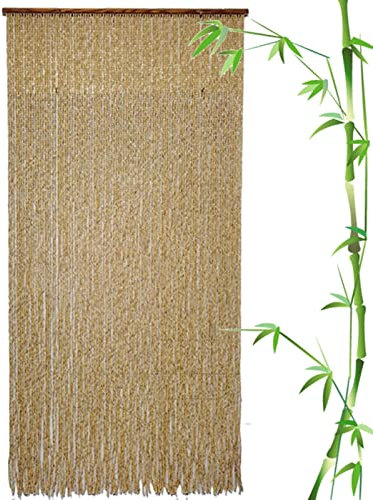 Hölzern Perlenvorhang Türvorhang Bambus,Hängender Dauerhaft Türvorhang Teilervorhang,Holzperlen Vorhänge,Dauerhaft Panel Fenster-Vorhang,Für Balkon,mit Zubehör,Anpassbare (120 strands (120x200cm))