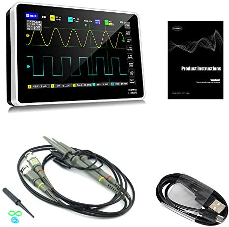 Digital Oscilloscope, Weytoll 2 Channels 100MHz*2 Band Width 1GSa/s Sampling Rate Oscilloscope with 7 Inch Color TFT LCD Touching Screen