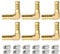 Bwintech 6 Stück Schlauchanschlussstücke, 12 mm 2-Wege-L-Form-Winkelstück aus Messing mit 12 Klemmen