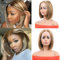 Huarisi 8 Inch T Part Wig Human Hair Bob Wigs with Color 4/27 Highlight for Women Bob Short Straight Hair Wigs Transparent Lace Frontal Wigs Middle Part Pre Plucked Natural Hairline