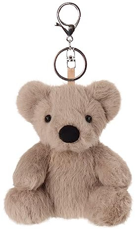 Apricot Lamb–Süßer gefüllter Bär Schlüsselanhänger 11 cm –Kleiner Bär Kuscheltieranhänger mit Schlüsselring – Schultütenanhänger(Braun)