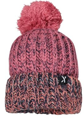 maximo Kids-Mütze mit Umschlag Pompon 51/-53 rotdorn