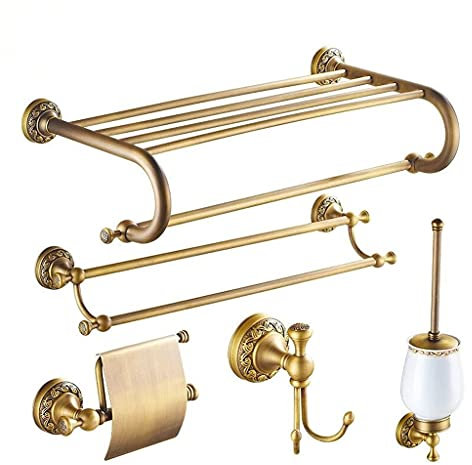 Komplett aus Kupfer gebürstet, europäischer Handtuchring, Toilettenpapierhalter, Getränkehalter, Kleiderhaken, Badezimmer-Hardware Present