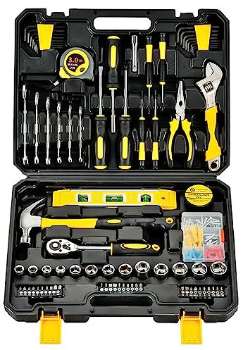 108 piezas Maletín de herramientas Proster, maletín de herramientas para el hogar, juego de herramientas para artesanos, constructores, mecánicos, reparación de automóviles