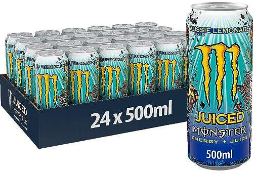 Monster Juiced Aussie Lemonade Style Bebida Energética Sabor Limonada - Pack de 24 Latas de 500ml