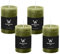 4er Set Adventskranzkerzen Rustik Marble Kerzen durchgefärbt mit Abbrandschutz Olive Grün 90 x 58 mm