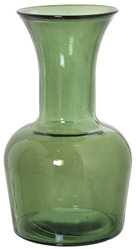 Vase en Verre recyclé en Vert 18x32cm, Bouche 12/6cm
