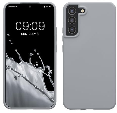 kwmobile Hülle kompatibel mit Samsung Galaxy S22 Plus Hülle - Silikon Handy Case - Handyhülle weiche Oberfläche - kabelloses Laden - Grau