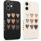 Pnakqil 2 Pièces Coque pour Apple iPhone 12 6.1,Etui avec Amour Cover Mignon Amusante Peint Dessin Latéral Case Souple Silicone Antichoc Housse Téléphone en Souple Fille Cover