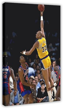 yiili Kareem Abdul-Jabbar Basketballspieler-Center-Poster, Leinwand-Poster, Schlafzimmer-Dekor, Sportlandschaft, Büro, Raumdekoration, Geschenk, Rahmen-Stil, 20 x 30 cm