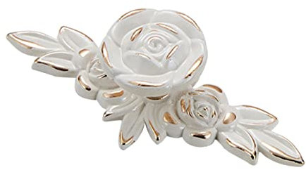 Gadpiparty Türknauf mit Rosette Elfenbeinweiß Zinklegierung Elegante Retro-griffe für Schränke und Türen