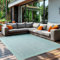 Teppium Modern Outdoor Teppich Wetterfest 300x400 (280 x 370 cm) Blau- Flachgewebe Sisaloptik Balkon Teppich Wasserfest - Waschbarer Teppich für Garten, Terrasse, Camping und Küche