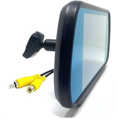 Dolphin Automotive 7 Rear View Mirror Screen Display Monitor For Vans With Adhesive Stalk For Viewing Reversing Cameras