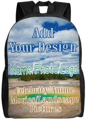 CEDNXOER Individueller Rucksack für Erwachsene mit Foto – personalisierter Laptop-Rucksack, fügen Sie Ihr Bild/Logo/Text hinzu, personalisierbar, erstellen Sie Ihr eigenes Design, Rucksack für Damen
