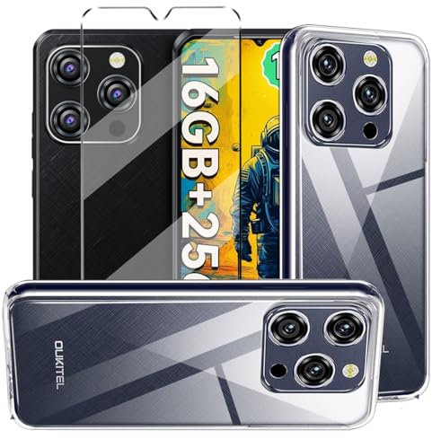 Coque et Verre Trempé Compatible avec Oukitel WP52 - Étui Housse de Protection Antichoc avec Protège Écran - Clear