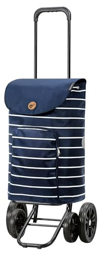 Andersen Einkaufstrolley - klappbar - 47 Liter - 4 Räder - höhenverstellbar - belastbar 50 kg - Stahlgestell - Trolley - Quattro Shopper Mia blau