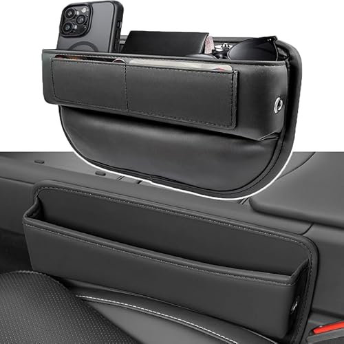 RICKMASK Aufbewahrungsbox für Autositze, Autositz Gap Organizer Aufbewahrungsbox, Auto Organizer Mittelkonsole, Universal Auto Organizer Vorne für Handys, Geldbörse, Karten, Brillen, Münz