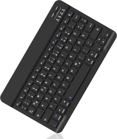 GKABXY Bluetooth-Tastatur für iPad 10. Generation, iPad 10.2 (9./8./7.), iPad Pro 13/12.9/11 Zoll, iPad Air 10.9/11/13 Zoll, iPad Mini und weitere Bluetooth-fähige Geräte, QWERTZ Layout, Schwarz