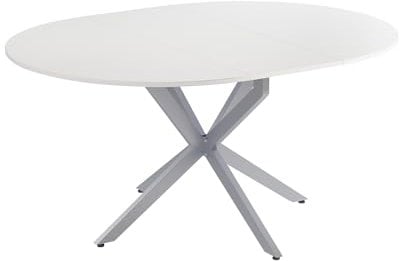 Vicco Esstisch Loyd, ausziehbarer Esszimmertisch, Weiß/Grau, 120 x 76.5 cm ausziehbar