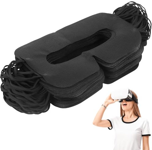 100 Stück VR Maske, Sanitär VR Maske, VR Eye Mask für Oculus, VR Augenmaske, VR Maske Schweiss, VR Face Cover für VR (Schwarz)