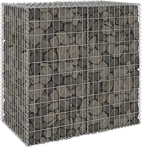 Gabion pour Pierre, Panier à Pierre Panier de Gabion Cage à Pierre Mur en gabion avec couvercles Acier galvanisé 100x60x100 cm