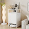 DEZAGCE Armoire de rangement pour balayeuse, petit rangement, multifonctionnelle, avec 1 étagère ouverte et une armoire pour bar à eau, table d'appoint, 80 x 44,4 x 45 cm, blanche, MDF