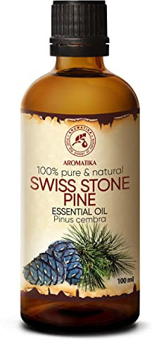 Zirbelkiefernöl 100 ml - Pinus Cembra - Naturliche & Reines Ätherisches Zirbenöl - Zirben Öl für Sauna - Aroma Diffuser - Duftlampe - Naturreines Öl aus der Zirbe - Frisches Aroma - Aromatherapie