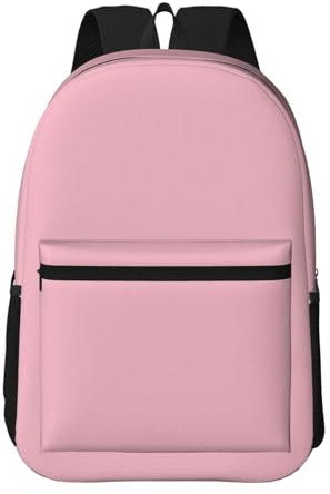 WBQLSL Zaino di grande capacità da 43,2 cm con stampa rosa tinta unita - unisex, adatto per lavoro, escursionismo e campeggio, nero, taglia unica, Nero, taglia unica