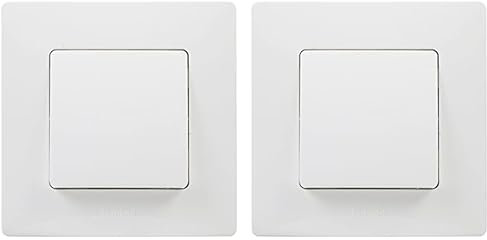 Legrand 396428 Bouton poussoir mural blanc individuel (Lot de 2)