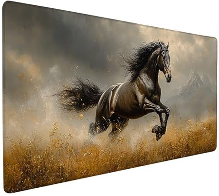 Tappetino Mouse Cavallo Tappetino Scrivania Pianta Mouse Pad XXL 1200x600x3mm, Mousepad Gaming con Base In Gomma Antiscivolo, Maggiore Precisione e Velocità per PC Gaming, Scrivania Ufficio 4-5478