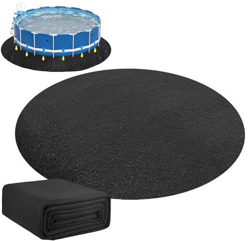 ZXLVCU 3,05M/3,66M/4M/4,6M/5,5M Tapis De Sol Piscine Rond, Tapis Piscine Hors Sol, Résistant à la Déchirure, Réutilisable (13ft/400cm)