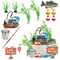 Tinoaly 13pcs Fishing Cake Topper, Fishing Birthday Party Decorations with Seaweed Bucket Fish Happy Birthday Cake Decor for Theme Party Supplies Retirement Celebrations