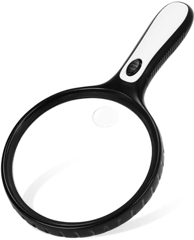 Lupe mit 24 Licht, 20X 30X Handlupe Leselupe, Hohe Klarheit, Effektiver Durchmesser - 146mm, für Lesen von Münzen, Inspektion, Senioren, Kinder, Juwelier, Hobbies