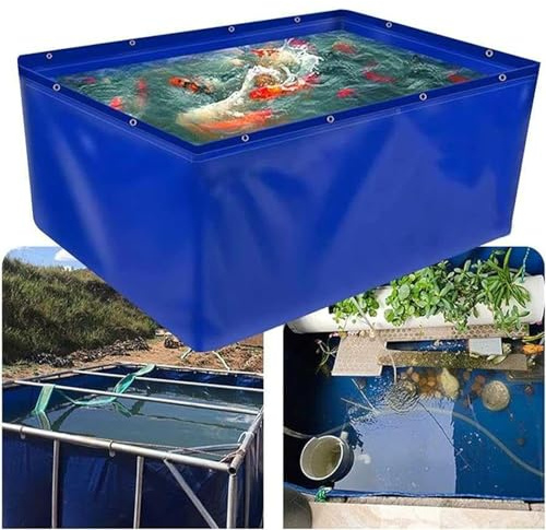 Multifunktionaler PVC-Fischteich mit Ablassventil – Faltbares Segeltuch-Aquarium für den Garten, die Notwasserversorgung und die Widerstandsfähigkeit gegen Dürre – Ideal für Pools und Bauern
