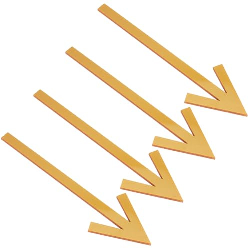 BENECREAT 4 x Goldener Pfeil Zeichen Aufkleber. 210x59mm Selbstklebendes Pfeilschild Acryl Wegweiser Für Den Innenbereich Boden Und Wandmarkierung Im Außenbereich