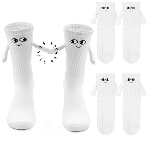 2 Paar Magnetische Socken mit Magnetischen Händen 36-43 Magnet Socken | Magnet Socken Damen Herren Kleinigkeiten für Adventskalender Kleine Geschenke für Frauen Männer Freunde Familie Partner