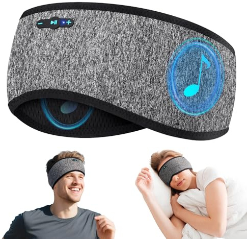 Veeniitosr Sleep Headphones Bluetooth 6.0 Headband, 2-IN-1 Comfort Headband Headphones for Side Sleepers with 20 Hours PlayTime HD Stereo Bluetooth Speakers for Sleeping, Sport (Grey)