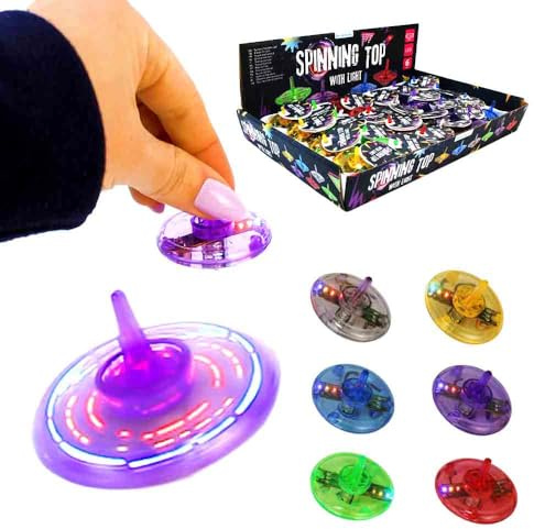 Kreisel bunt – ca. 4,5 cm – Fingerkreisel in 6 Designs – klassisches Drehspielzeug für Kinder (24)