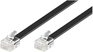 Goobay 50323 Cavo di comunicazione modulare da 10 metri, nero - spina RJ12 (6P6C) a spina RJ12 (6P6C)