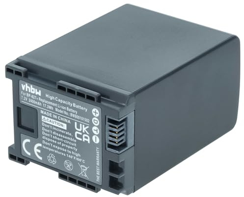 vhbw Batterie Compatible avec Canon Legria HF G40 | HF M300, HF M306 caméra vidéo caméscope (2400mAh, 7,2V, Li-ion) avec puce d'information