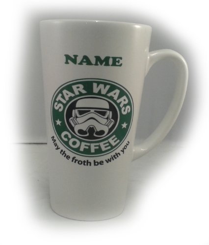 Top Banana Gifts Personalised Star W Parody - May The Froth be with You - Giant 17oz Latte Mug